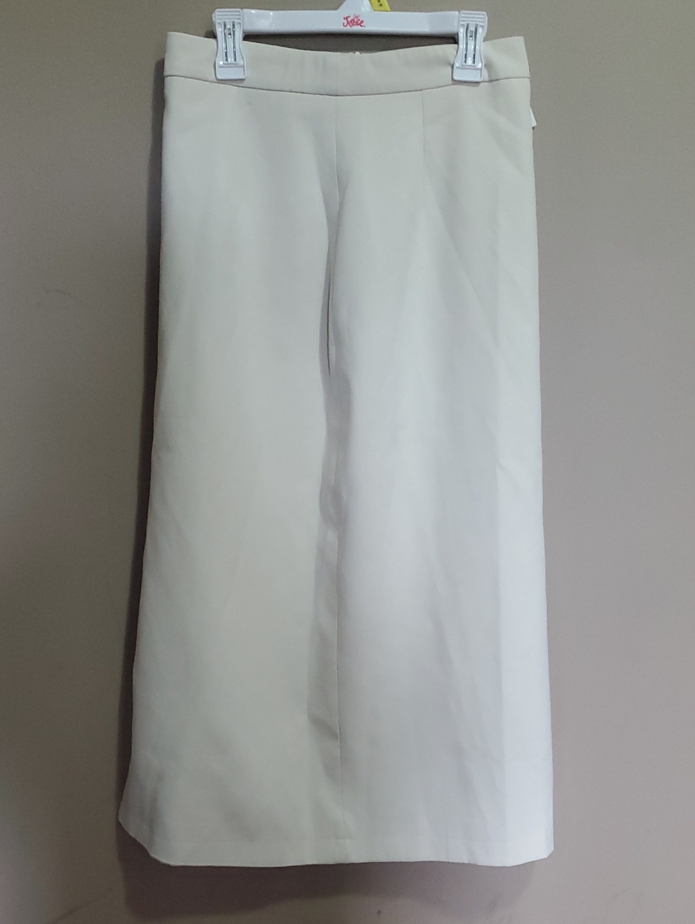 Civicera High Waisted Lined Ivory Skirt With Taylored Front Seams And Back Slit